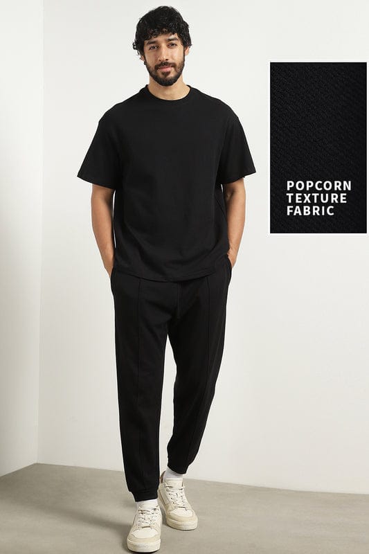 Black Oversized T-Shirt & Seam-Detail