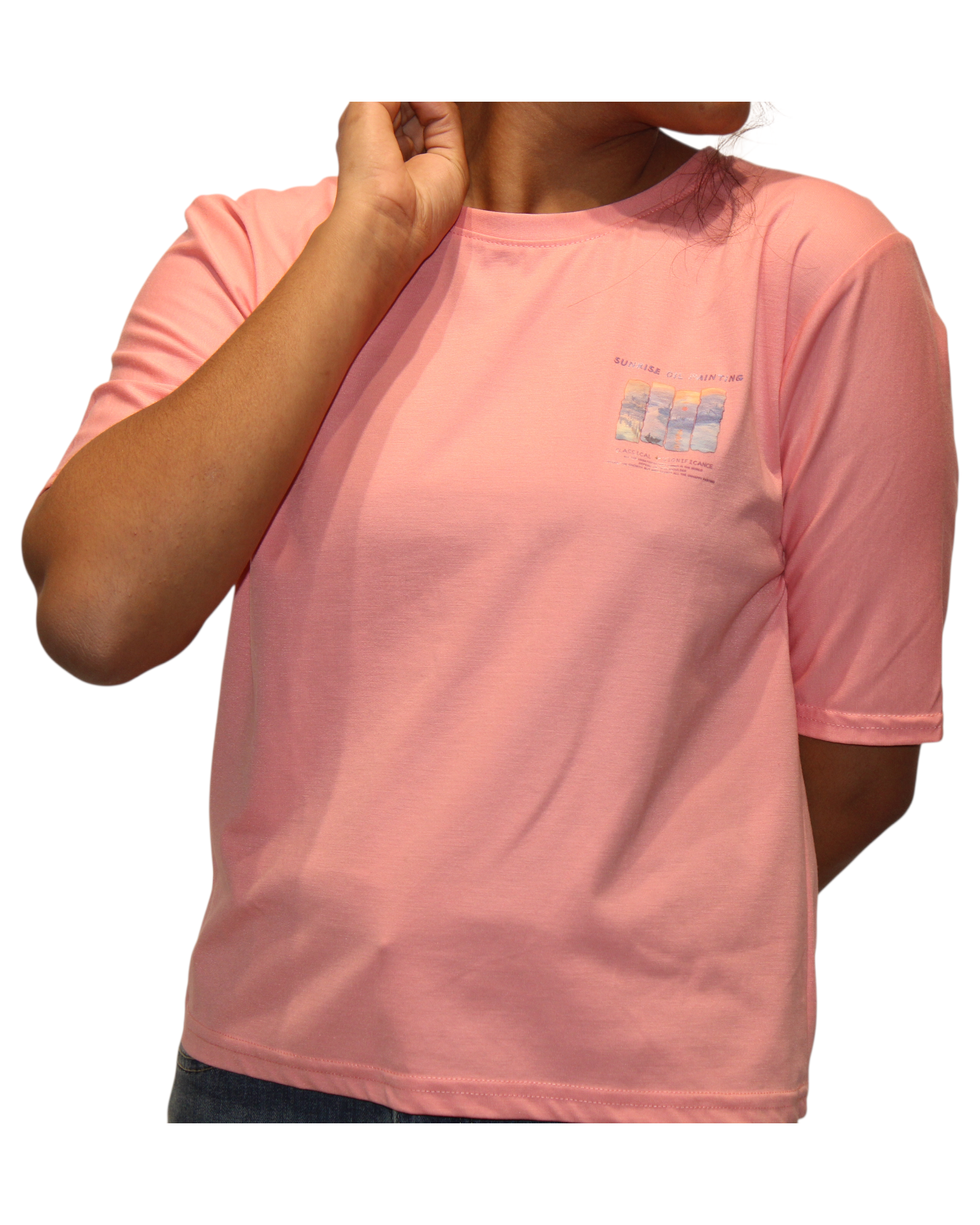 Aldos Cotton Blend Oversized Fit Half Sleeve Printed Round Neck T-Shirt For Women