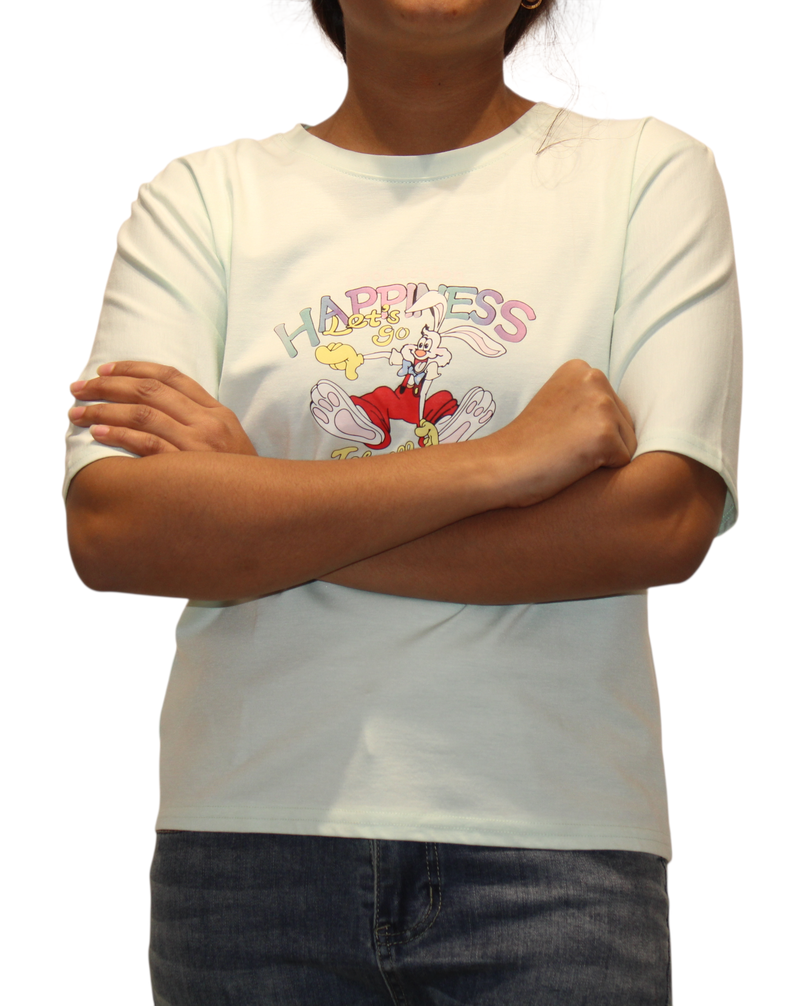 Aldos Cotton Blend Half Sleeve Round Neck T-Shirt For Women