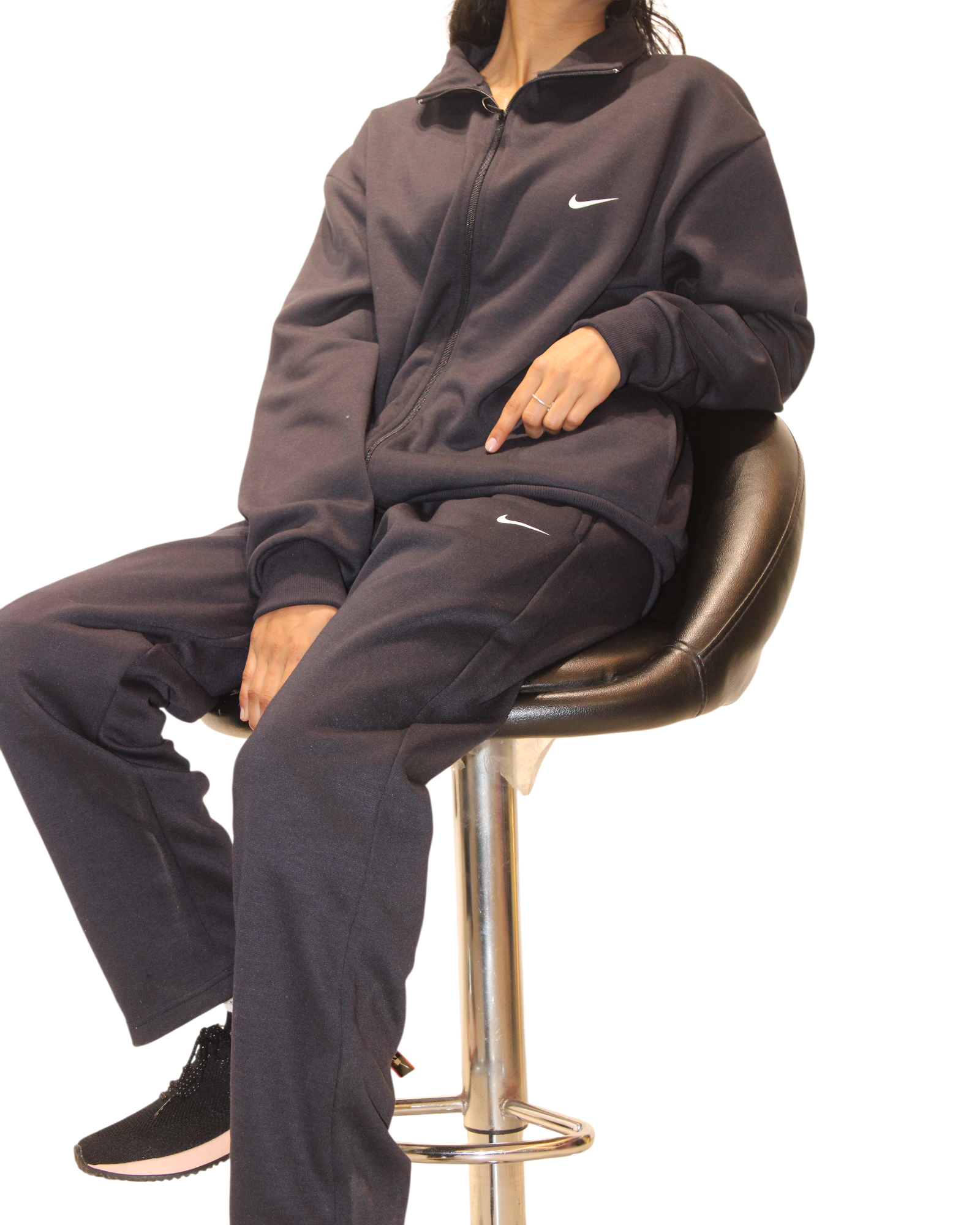 Black Cozy Winter Co-Ord Set For Women's